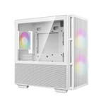 Kép 2/15 - DeepCool Számítógépház - CH360 DIGITAL WH (fekete, 2x14cm +1x12 venti, Mini-ITX / Micro-ATX, 1xUSB3.0, A-RGB, fehér)