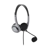 Kép 1/4 - Bluestork Fejhallgató - MC101 Office Headset (mikrofon; hangerő szabályzó, 3,5 Jack, szürke)