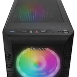 Kép 5/7 - Everest Számítógépház -  CREST V1 (fekete; üveg; ATX; alsó táp; 4x120mm RGB, 1xUSB3.0 + 2xUSB2.0)