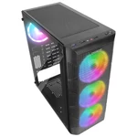 Kép 6/7 - Everest Számítógépház -  CREST V1 (fekete; üveg; ATX; alsó táp; 4x120mm RGB, 1xUSB3.0 + 2xUSB2.0)