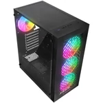 Kép 13/14 - Everest Számítógépház -  PLAID V1 (fekete; üveg; ATX; alsó táp; 4x120mm RGB, 1xUSB3.0 + 2xUSB2.0)