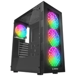 Kép 8/14 - Everest Számítógépház -  PLAID V1 (fekete; üveg; ATX; alsó táp; 4x120mm RGB, 1xUSB3.0 + 2xUSB2.0)