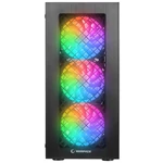 Kép 9/14 - Everest Számítógépház -  PLAID V1 (fekete; üveg; ATX; alsó táp; 4x120mm RGB, 1xUSB3.0 + 2xUSB2.0)