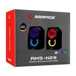 Kép 6/6 - Rampage Hangszóró 2.0 - RMS-N29 (2x3W, RGB, hangerőszabályzó; USB)