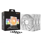 Kép 5/5 - Be Quiet! Cooler 14cm - LIGHT WINGS LX 140mm PWM high-speed White Triple-Pack (RGB, 1800rpm, 30,5dB, fehér)