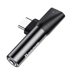 Kép 1/7 - Baseus USB-C-USB-C+Mini Jack 3,5 mm audio adapter (fekete)