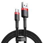 Kép 1/7 - Baseus Cafule USB-USB-C kábel, 3A, 0,5 m (piros-fekete)