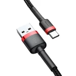 Kép 4/7 - USB-USB-C Baseus Cafule 3A kábel 0,5 m (piros-fekete)