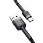 Kép 4/7 - USB-USB-C kábel Baseus Cafule 3A 0,5 m (szürke-fekete)