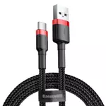 Kép 1/7 - Baseus Cafule USB-USB-C kábel, 3A, 1m (piros-fekete)