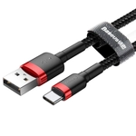Kép 2/7 - USB-USB-C kábel Baseus Cafule 3A 1m (piros-fekete)