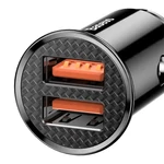 Kép 4/8 - Baseus Circular autós gyorstöltő 2xUSB, QC 3.0, 5A, 30W (fekete)