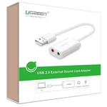 Kép 3/3 - UGREEN Külső USB hangkártya, 15cm (fehér)