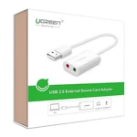 Kép 3/3 - UGREEN US205 USB külső hangkártya adapter, 15cm (fehér)