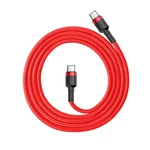 Kép 2/7 - Baseus Cafule USB-C - USB-C PD 2.0 QC 3.0 kábel, 60 W, 1 m (piros)