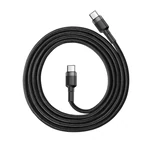 Kép 2/6 - Baseus Cafule USB-C - USB-C PD 2.0 QC 3.0 kábel, 60 W, 1 m (fekete-szürke)