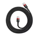 Kép 2/6 - Baseus Cafule PD 2.0 QC 3.0 60 W USB-C – USB-C PD kábel 2 m (fekete-piros)