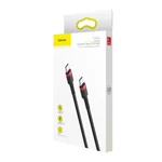 Kép 6/6 - Baseus Cafule USB-C - USB-C PD 2.0 QC 3.0 kábel, 60 W, 2 m (fekete-piros)