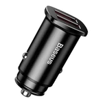 Kép 2/8 - Ładowarka samochodowa Baseus Square 2xUSB QC3.0 5A 30W (czarna)