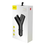 Kép 2/10 - Baseus Y Type autós töltő 2xUSB, 3.4A, 40W (fekete)