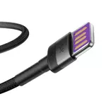 Kép 2/10 - Baseus Cafule USB-USB-C kábel Huawei SuperCharge, QC 3.0, 5A 1m (fekete-szürke)