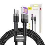 Kép 11/11 - Baseus Cafule USB-USB-C kábel Huawei SuperCharge, QC 3.0, 5A 1m (fekete-szürke)