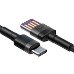 Kép 3/11 - Baseus Cafule USB-USB-C kábel Huawei SuperCharge, QC 3.0, 5A 1m (fekete-szürke)