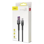 Kép 10/10 - Baseus Cafule USB-USB-C kábel Huawei SuperCharge, QC 3.0, 5A 1m (fekete-szürke)