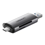 Kép 2/4 - UGREEN USB + USB-C adapter SD + microSD kártyaolvasó (szürke)