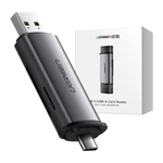 Kép 4/4 - UGREEN USB + USB-C adapter SD + microSD kártyaolvasó (szürke)