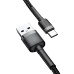 Kép 5/9 - Baseus Cafule USB-USB-C kábel, 2A, 3m (szürke-fekete)