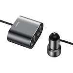 Kép 2/8 - Baseus 2xUSB szivargyújtó elosztó, 3,1A, 100W (fekete)