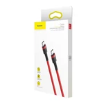 Kép 7/8 - Baseus Cafule USB-C - USB-C PD 2.0 QC 3.0 kábel, 60 W, 2 m (piros)