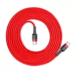 Kép 2/8 - USB-C – USB-C PD Baseus Cafule PD 2.0 QC 3.0 kábel 60 W 2 m (piros)