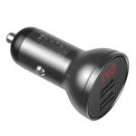Kép 4/8 - Ładowarka samochodowa Baseus z wyświetlaczem, 2x USB, 4,8A, 24W (szara)