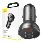 Kép 8/8 - Ładowarka samochodowa Baseus z wyświetlaczem, 2x USB, 4,8A, 24W (szara)