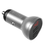 Kép 4/8 - Ładowarka samochodowa Baseus z wyświetlaczem, 2x USB, 4,8A, 24W (srebrna)