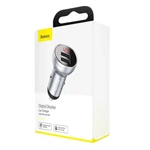 Kép 6/8 - Ładowarka samochodowa Baseus z wyświetlaczem, 2x USB, 4,8A, 24W (srebrna)