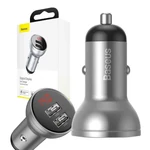 Kép 8/8 - Ładowarka samochodowa Baseus z wyświetlaczem, 2x USB, 4,8A, 24W (srebrna)