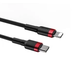 Kép 5/11 - Baseus Cafule USB-C - Lightning PD kábel, 18 W, 1 m (fekete-piros)