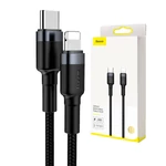 Kép 1/11 - Baseus Cafule USB-C - Lightning PD kábel, 18 W, 1 m (fekete-szürke)