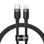 Kép 2/11 - Baseus Cafule USB-C - Lightning PD kábel, 18 W, 1 m (fekete-szürke)