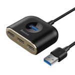 Kép 3/9 - Baseus Square Round 4 az 1-ben hordozható adapter, 1x USB 3.0 + 3x USB 2.0, 1 m (fekete)