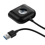 Kép 6/9 - Baseus Square Round 4 az 1-ben hordozható adapter, 1x USB 3.0 + 3x USB 2.0, 1 m (fekete)