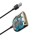 Kép 7/9 - Baseus Square Round 4 az 1-ben hordozható adapter, 1x USB 3.0 + 3x USB 2.0, 1 m (fekete)