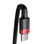 Kép 2/9 - Baseus Cafule USB-C-USB-C kábel, QC 3.0, PD 2.0, 100 W, 5A, 2 m (piros-fekete)