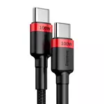 Kép 4/9 - Baseus Cafule USB-C – USB-C kábel, QC 3.0, PD 2.0, 100 W, 5A, 2 m (piros-fekete)