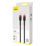 Kép 7/9 - Baseus Cafule USB-C-USB-C kábel, QC 3.0, PD 2.0, 100 W, 5A, 2 m (piros-fekete)