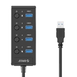 Kép 2/5 - Orico hub USB 3.0, 4x USB (fekete)