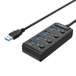 Kép 3/5 - Orico hub USB 3.0, 4x USB (fekete)
